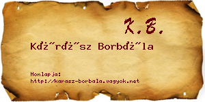 Kárász Borbála névjegykártya